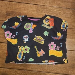 Disney Black Kids Tee with Colorful Graphics
